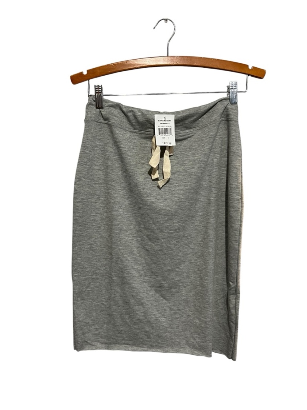 Yakira Bella Supreme Skirt Heather Gray Women's Small  Drawstring Casual Minimal